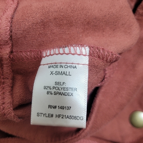 HYFVE A-Line Faux Suede Decorative Snap Side Zip Mini Skirt Size Extra Small - Picture 7 of 10